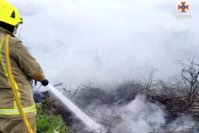 У Полтаві горіло стихійне сміттєзвалище