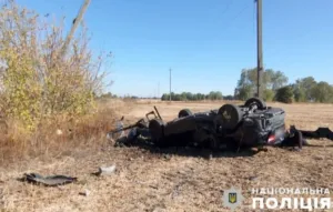 Чергова ДТП сталася на Полтавщині: автівка перекинулася й постраждало дві особи