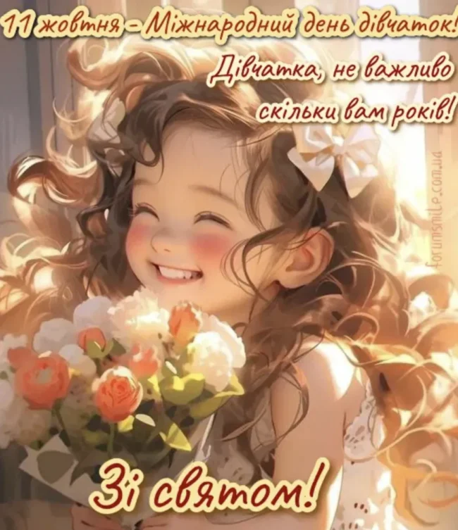 Сьогодні — Міжнародний день дівчаток: щирі вітання й листівки 