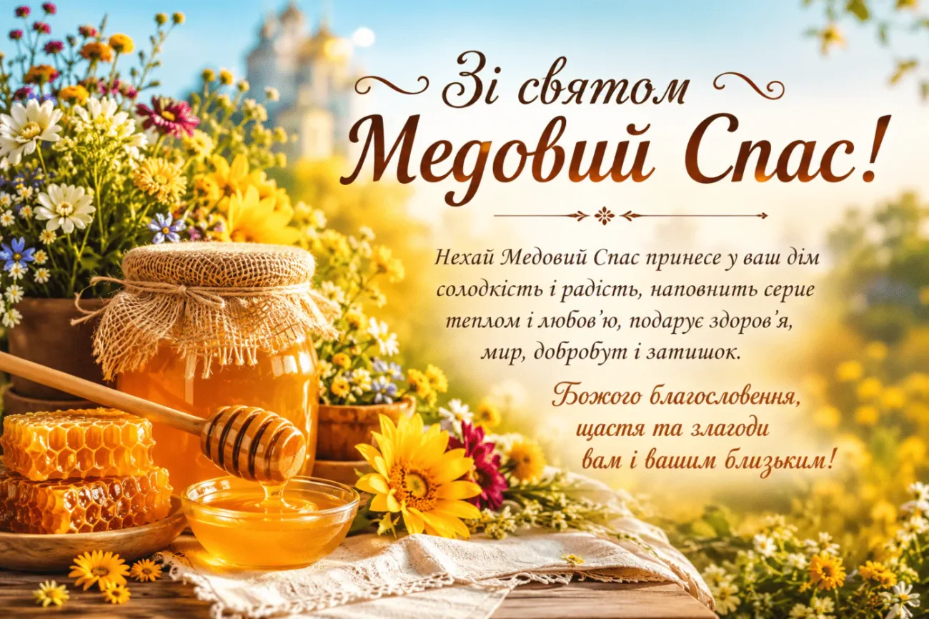 Привітання з Медовим Спасом 2026: найщиріші слова для мами, тата та друзів