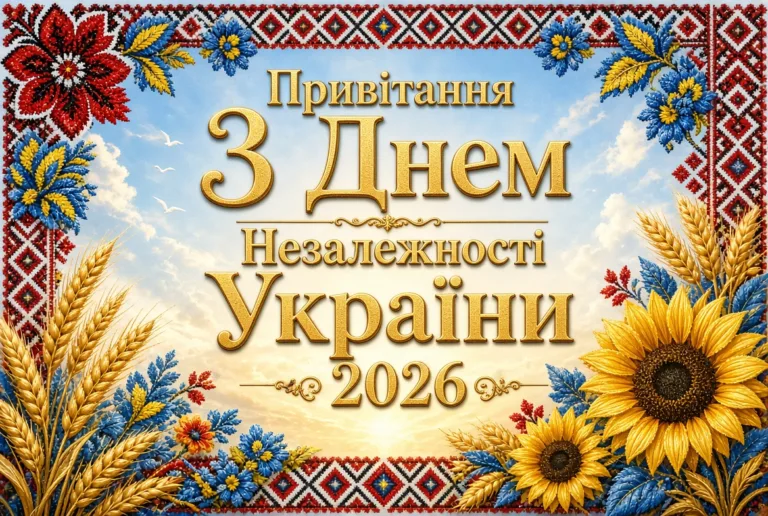 Привітання з Днем Незалежності України 2026: добірка найкращих побажань українцям