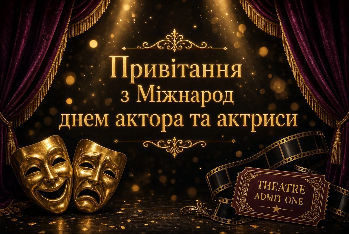 Привітання з Міжнародним днем актора та актриси 2026: красиві слова для тих, хто живе сценою