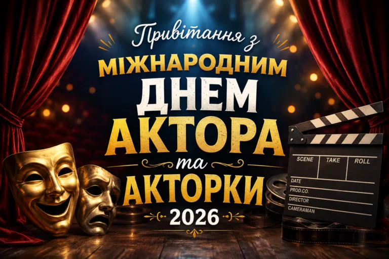 Привітання з Міжнародним днем актора та актриси 2026: красиві слова для тих, хто живе сценою