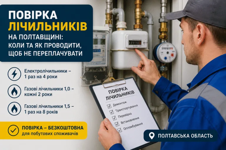 Повірка лічильників в Полтаві: що змінилося та як уникнути зайвих нарахувань