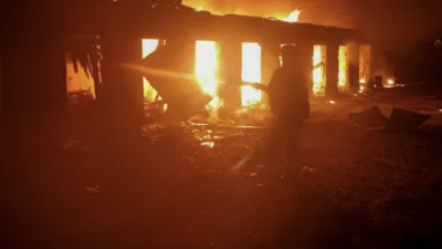 На Полтавщині уламки ворожого БпЛА спричинили пожежу на фермерському господарстві