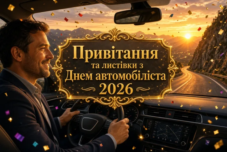 Привітання та листівки з Днем автомобіліста 2026